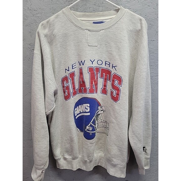 VINTAGE STARTER NEW YORK GIANTS 1993 SCRIPT CREWNECK SWEATER BLUE MENS XL - Picture 1 of 16